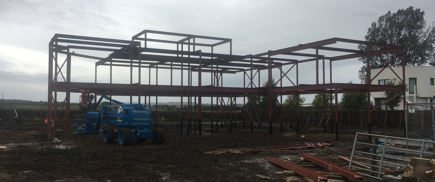 Structural steel frame for a house